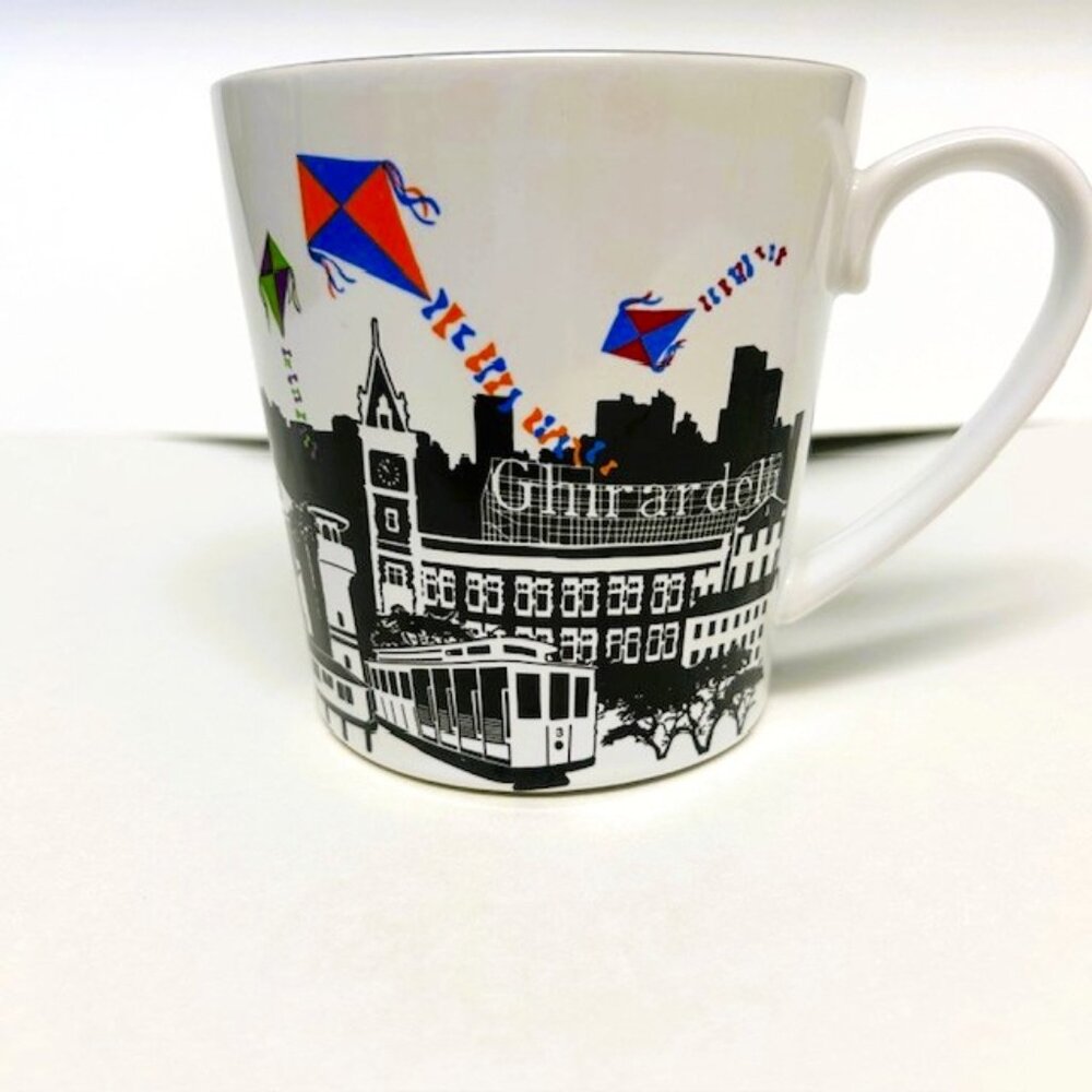 Mercantile San Francisco Mug Artist Designed Large White Black